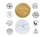 9-Piece Set Merry Christmas Cookie Stamp Cookie Mold 3D Baking Stamp