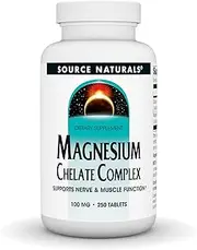 Source Naturals - Magnesium Chelate 100 mg. - 250 Tablets