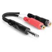 "Hosa Technology Stereo 1/4"" Male to 2 RCA Female Y-Cable - 6"""