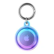 Airtags Keychain Water-resistant Holder Case Dog Tag Tracker Compatible with Airtag -Gradient blue and purple