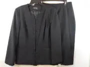 John Meyer Suit Women's 16 Black 2 Peice Blazer & Skirt Beaded New With Tags