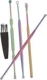 1Set Ear Wax Cleaning Kit Ear Picker with Brush Wax Removal Tools for Adults Portable and Easy to Carry for Personal Care