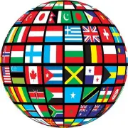 Flags Around the World (71 Piece Shaped Mini Wooden Jigsaw Puzzle)