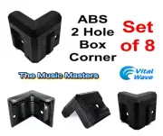8X ABS 2 Hole Cabinet Corner Amp Rack Case DJ Home Speaker Box Bumper Protector