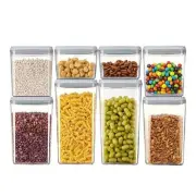 EE Airtight Food Storage Containers Set with Lids - Stackable BPA-Free 8-piece