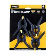 4PK Spring Clamps Strong Grip Swiveling Jaws Smooth Edges Handy Hardware 9cm
