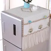 Namzi Refrigerator Cover Cloth Single Double Door Refrigerator Dust Cover Lace Fabric Home Dust Cover 140 * 55cm (Style 1)