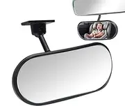 Baby Car Mirror Rear Facing - 360° Adjustable Baby Rear View Mirror for Car - Adhesive Shatterproof Interior Backseat Windshield Wide Angle Monitor for Observing Kids, Children