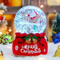 在飛比找樂天市場購物網優惠-圣誕節禮物圣誕老人雪花發光水晶球音樂盒擺件幼兒園兒童生日禮物