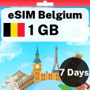 eSIM Belgium - 1 GB - 7 Days - Travel eSIM | QR code activation