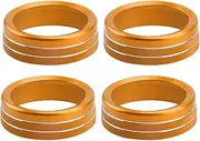 JIUYIN 1 Set Knob Ring Cover Trims,Fit For Toyota, Tacoma 2016-2020 Console AC Air Condition Switch Button Orange Dashboard Knob Ring