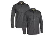 2 x Bisley Mens X AIRFLOW Ripstop Shirt BS6414- Charcoal