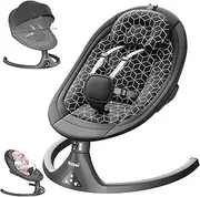 napei Baby Swing for Infants to Toddler,Electric Baby Swing and Bouncer,Bluetooth Infant Swing for Newborn with Remote Control,10 Music,5 Speed,3 Seat Position,Baby Rocker for Baby 0-9 Month (Black)