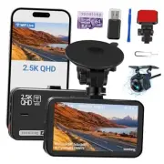 Dash Cam Front and Rear, Dash Camera for Cars WiFi/APP Control Dual Dashcam W/