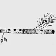 Simply Inked Krishna Flute Semi-Permanent Tattoo, Size: 2.5 in x 4 in