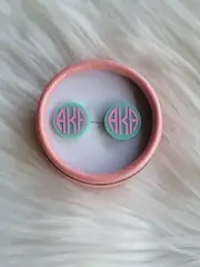 Alpha Kappa Alpha Sorority Monogram inspired Earrings ♡FREE SHIPPING