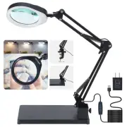 Magnifying Glass with Light and Stand, 10X Magnifying Lamp with Clamp, 5" Lar...