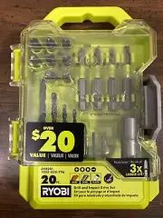 new RYOBI 20 pc. Drill Bits And Drivers set