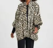 N Natori Plush Wild Instinct Topper Leopard Cheetah Medium Brown Black Beige