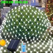 Mesh Net Christmas Outdoor Garden Lights Solar Powered String Lights Cool White