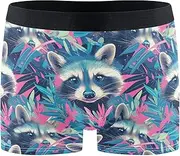 [FRODOTGV] Cute Raccoon Mens Boxer Brief Shorts Breathable Underwear for Men Compression Boxer Para Hombre