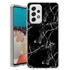 For Samsung Galaxy A23 5g A52 A53 TPU Case Cover+Glass(Black Marble)