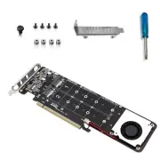 New PCIE 4.0 x16 To M.2 M-Key NVME SSD Expansion Split Card Supports 4 Nvme M.2