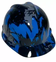 Hydro Dipped MSA Cap Style VGuard Hard Hat Blue Predator Camo High Gloss