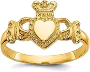 [JewelryWeb] 14k Yellow Gold Polished Ladies Irish Claddagh Celtic Trinity Knot Ring Size 6 Band Style-Ring for Women
