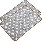 BUGUUYO 2pcs Plush Dog Cat Bed Blanket Soft Fleece Pet Blanket Star Pattern Warm Sleep Mat for Puppies and Kitten
