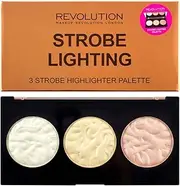 MAKEUP REVOLUTION Strobe Lighting Palette - Highlighter with 3 Shades for Glow and Contouring - Vegan, Gluten Free and Cruelty Free - 11 g