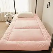 Japanese Floor Mattress, 4 Inches Thick Warm Sleeping Mat,Foldable Roll Up Lamb Wool Sofa Couch Bed, Fluffy Soft Floor Lounger Bed