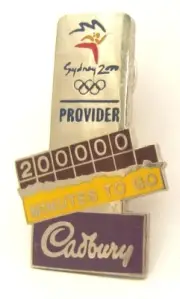 200000 MINUTES TO GO CADBURY SYDNEY OLYMPIC GAMES 2000 PIN BADGE COLLECT #121