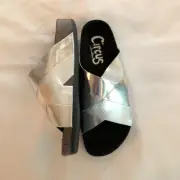 Sandals womens new size 6M slip on silver man made materials Circus Sam Edelman