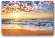 Home&Apron Colorful Ccean Beach Sunrise Rubber Door Mat for Indoor,Kitchen,Bathroom,Living Room Non-Slip Rug Doormat 23.6 X 15.7 inch