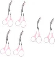 Beavorty 3sets 2pcs Eyebrow Scissors with Comb Curved Trimming Scissors for Precise Eyelash Eyebrow Shaping Lightweight Compact Beauty Tool for Cuticle Care 2pcs*3