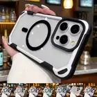 For iPhone 16 15 14 Pro Max 13 12 Cover Magnetic MagSafe Shockproof Bumper Case