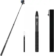 120cm/47.24in Carbon Fiber Invisible Selfie Stick 27cm Compact Storage Extendable 4 Adjustable Lengths for 360 DJI Camera Accessories Only 112g Includes Storage Bag & Wrist Strap