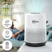Miraklass Portable Air Purifier for the Home, 3 Speeds w/Negative Ion, HEPA Filter, No Remote 3-Layer