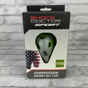 Shock Doctor Sport Compression Short W/Cup Youth Waist 22"-27" New