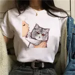 CUTE CAT, DON’T KISS ME T-SHIRTS歐美搞笑可愛小貓別親我T恤女