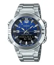 Casio Analog Digital Combination Blue Dial Quartz AMW-870DA-2A1V 50M Mens Watch