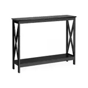 Costway 2-Tier Console Table Hallway, Black