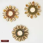 Set 3 Decorative Small Wall Mirrors 7.8" Wall decor - Peru Mirror with gold leaf