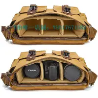 在飛比找Yahoo!奇摩拍賣優惠-相機包 美式復古戶外帆布攝影包斜挎相機包防水真皮機車郵差包單