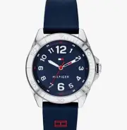 Tommy Hilfiger Watch Blue Dial And Silicone Band 35.5 mm 1791598 New