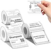 NIIMBOT Labels 3 Rolls Set for B1/B21/B3S Sticker Printer, 50x50mm 150 Labels/Roll, Refill Labeling Tape for Home School Office Small Business (White)