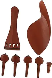 Abaodam Violin Chin Rest Kit with Tailpiece Tuning Pegs Endpin Handmade Wooden Accessories for Enhanced Comfort Fit for Various Violin Models