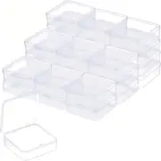 Plastic Beads Storage Containers - Mini Clear Square Box Empty Case with Lid for