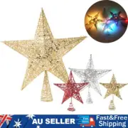 LED Tree Topper Star Christmas Decoration Top Xmas Star Light Up Glitter Gift
